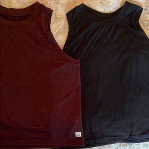 Vuori Energy tank tops. Both washed once, never worn. Wine and Black in color.